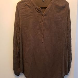 Lucky Brand Army Green Henley Top Size L